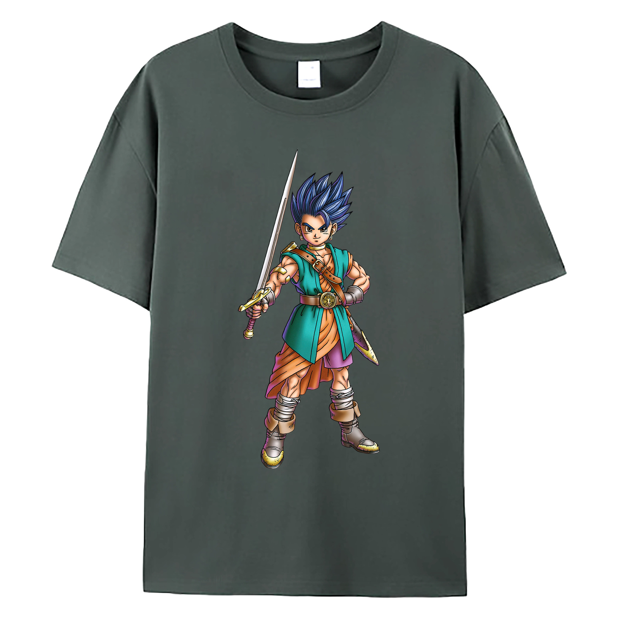 （画像用） ドラゴンクエスト Doragon Kuesuto Dragon Quest 綿100％ メンズ半袖Tシャツ｜肌触りやわらか＆通気性